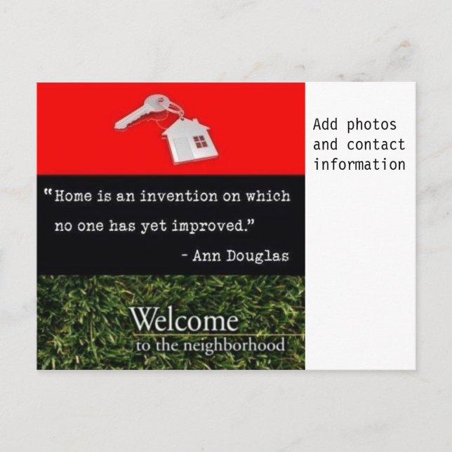 Välkommen till grannskapet vykort (Framsida)