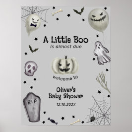 Välkommen till grått Modern Little Boo Ghost Baby  Poster