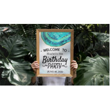 Välkommen till grattis på födelsedagen Party Teal 