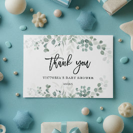 Välkommen till Greenery Baby Shower Tack Kort