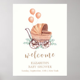 Välkommen till Greenery Barnvagn Balloon Baby Show Poster