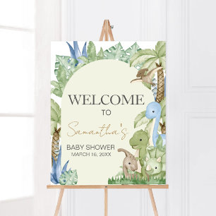 Välkommen till Greenery Dinosaur Baby Shower Poster