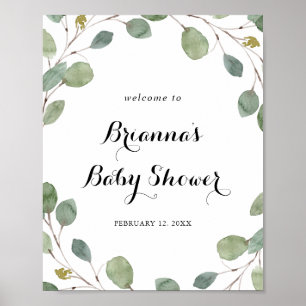 Välkommen till Greenery Eucalyptus Foliage Baby Sh Poster