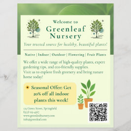 Välkommen till Greenleaf Nursery Branding Flyer