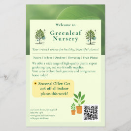 Välkommen till Greenleaf Nursery Branding Flygblad