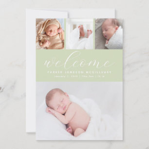 Välkommen till Grönten Sage Photo Collage Baby Bir Meddelande