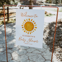 Välkommen till gult Sol Baby Shower