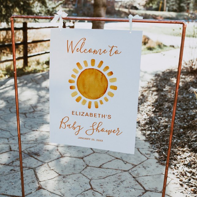 Välkommen till gult Sol Baby Shower Poster (Skapare uppladdad)