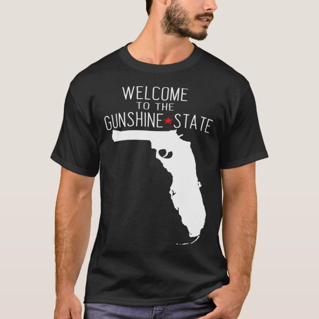 Välkommen till GUNSHINE State Florida T Shirt (Framsida)
