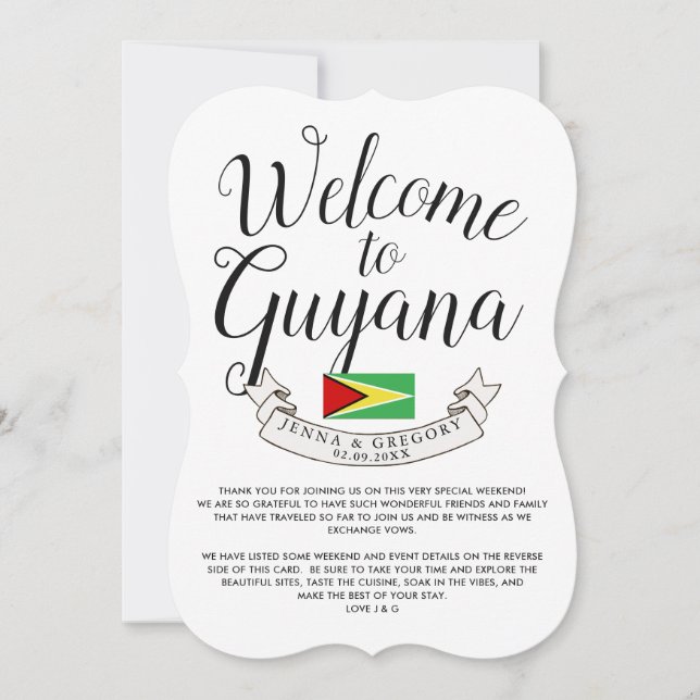 Välkommen till Guyana | Bröllopsfirande med person Inbjudningar (Framsida)