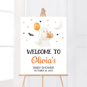 Välkommen till Halloween Little Boo Baby Shower Poster
