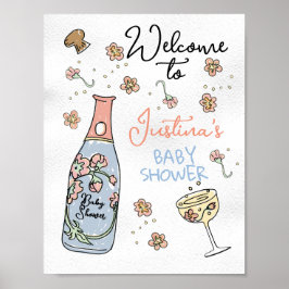 Välkommen till hand plockade Presecco och Petals B Poster