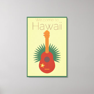 Välkommen till Hawaii Ukulele Retro Canvastryck