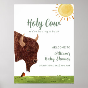 Välkommen till heliga Kow-lantgårdens babyvisnings Poster