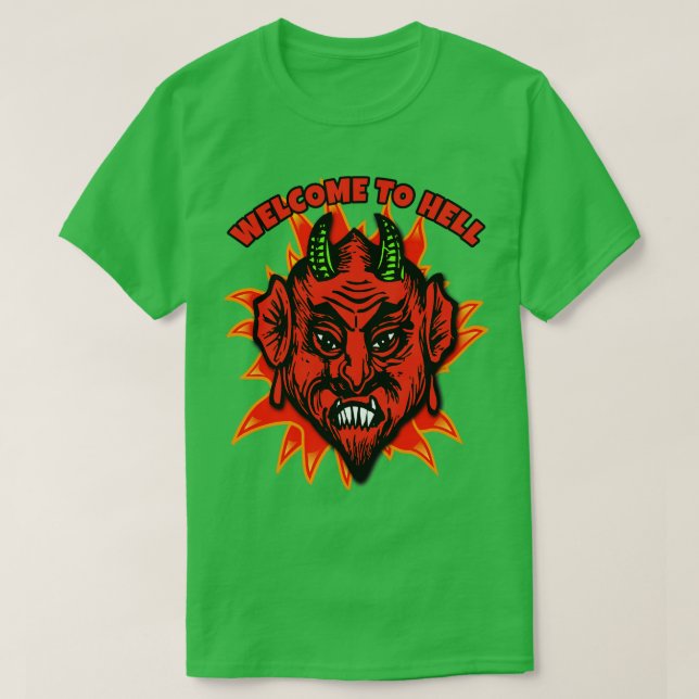 VÄLKOMMEN TILL HELL MED DJÄVULEN T SHIRT (Design framsida)