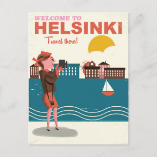 Välkommen till Helsingfors Finland vintage resor p Vykort