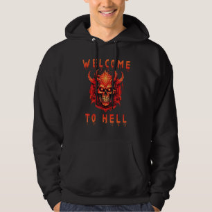 Välkommen till helvetet Halloween Djävulen Satan O Hoodie