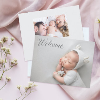 Välkommen till hemmet Nyfödd bebis-meddelande Inbjudningar