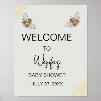 Välkommen till Honey Bee baby shower Poster
