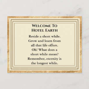 Välkommen till Hotel Earth Vykort