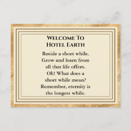Välkommen till Hotel Earth Vykort
