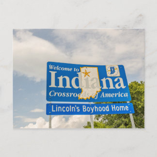 Välkommen till Indiana-signatur Vykort