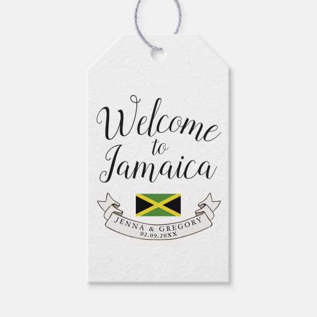Välkommen till Jamaica | Anpassningsbar för destin Presentetikett (Framsidan)