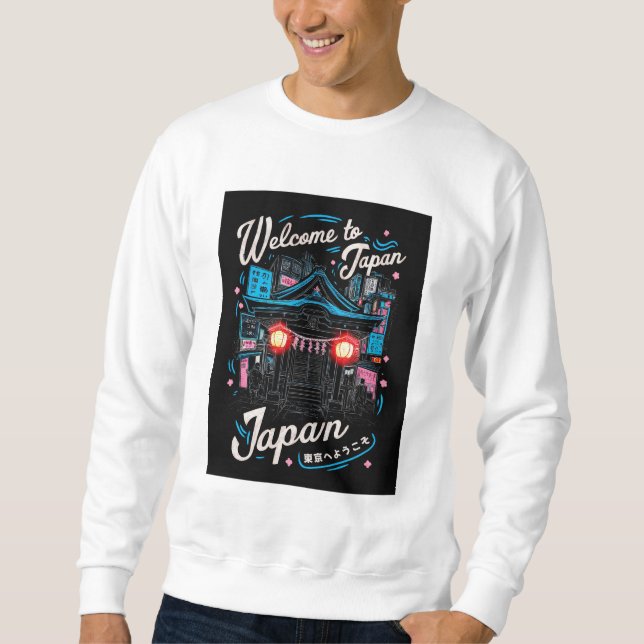 Välkommen till Japan Välkommen till Tokyo Lång Ärmad Tröja (Framsida)