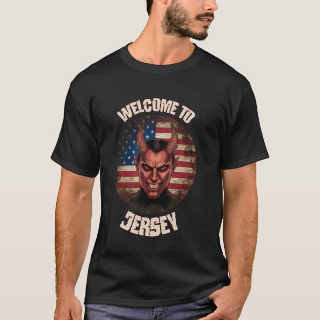 Välkommen till Jersey Devil Kryptid Folklore T Shirt (Framsida)