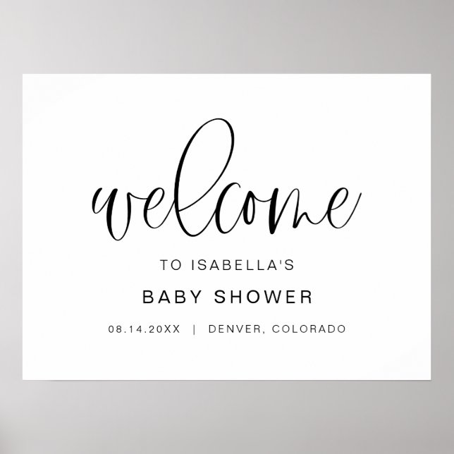 Välkommen till JOLIE Minimalist Boho Baby Shower Poster (Framsidan)