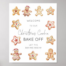 Välkommen till julbakstävling med kakor poster