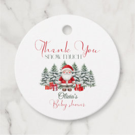 Välkommen till julfesten Santa Baby Baby Shower Gåvor Etiketter