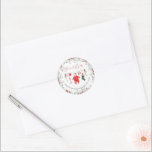 Välkommen till julfesten Santa Baby Baby Shower Runt Klistermärke<br><div class="desc">Juli Baby Baby Shower Gender Neutral</div>