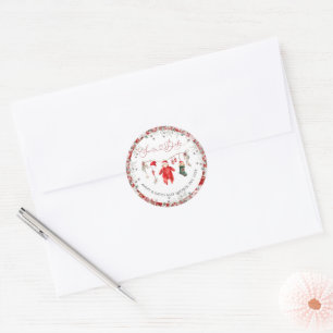 Välkommen till julfesten Santa Baby Baby Shower Runt Klistermärke