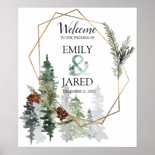 Välkommen till Julsäsongen Forest Bröllop Poster