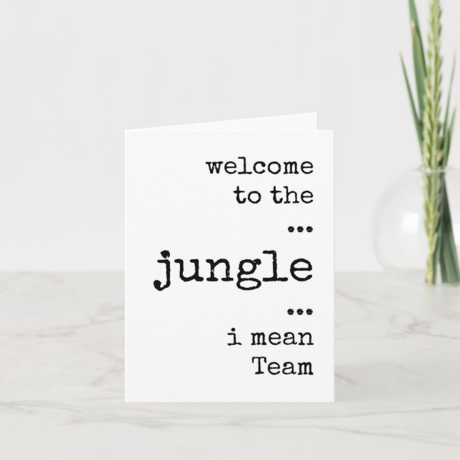 Välkommen till Jungle, team, nytt medarbetarkort Kort (Framsida)