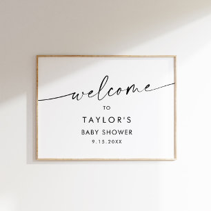 Välkommen till KAIA MInimalist Baby Shower Poster