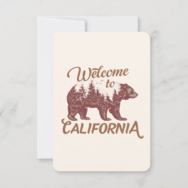 Välkommen till Kalifornien Bear Forest Anteckningskort