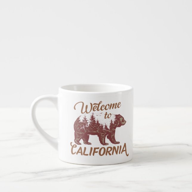 Välkommen till Kalifornien Bear Forest Espressomugg (Vänster)