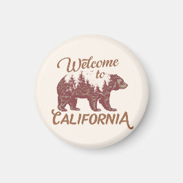 Välkommen till Kalifornien Bear Forest Magnet