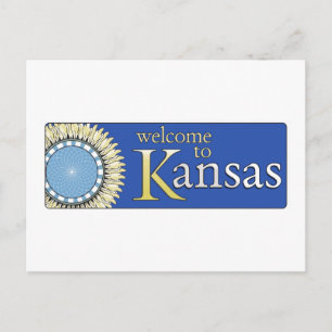 Välkommen till Kansas - USA Road Sign Vykort