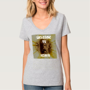 Välkommen till Kenya Hakuna Matata v-nacke Tshirt Tee Shirt