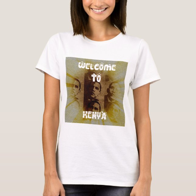 Välkommen till Kenya med Obama Collage Tee (Framsida)