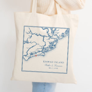 Välkommen till Kiawah Island SC Navy Blue Wedding Tygkasse