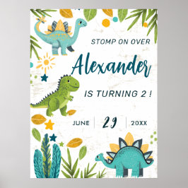 Välkommen till Kids Dinosaur Födelsedagsfest Poster