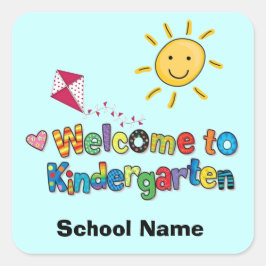 Välkommen till Kindergarten Stickers Fyrkantigt Klistermärke