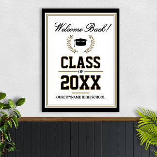 Välkommen till klassåterträff i skolans färger poster