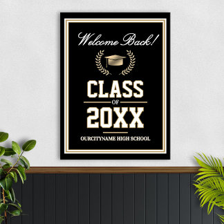 Välkommen till klassåterträff i skolans färger poster