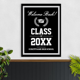 Välkommen till klassåterträff i skolans färger poster