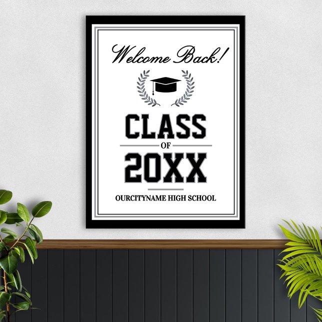 Välkommen till klassåterträff i skolans färger poster (Skapare uppladdad)